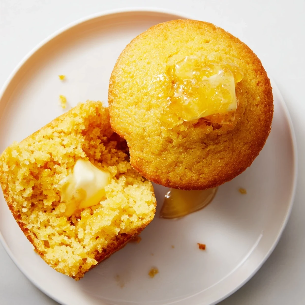 Golden, delicious Honey Butter Cornbread Muffins, perfect to enjoy warm, fresh from the oven.