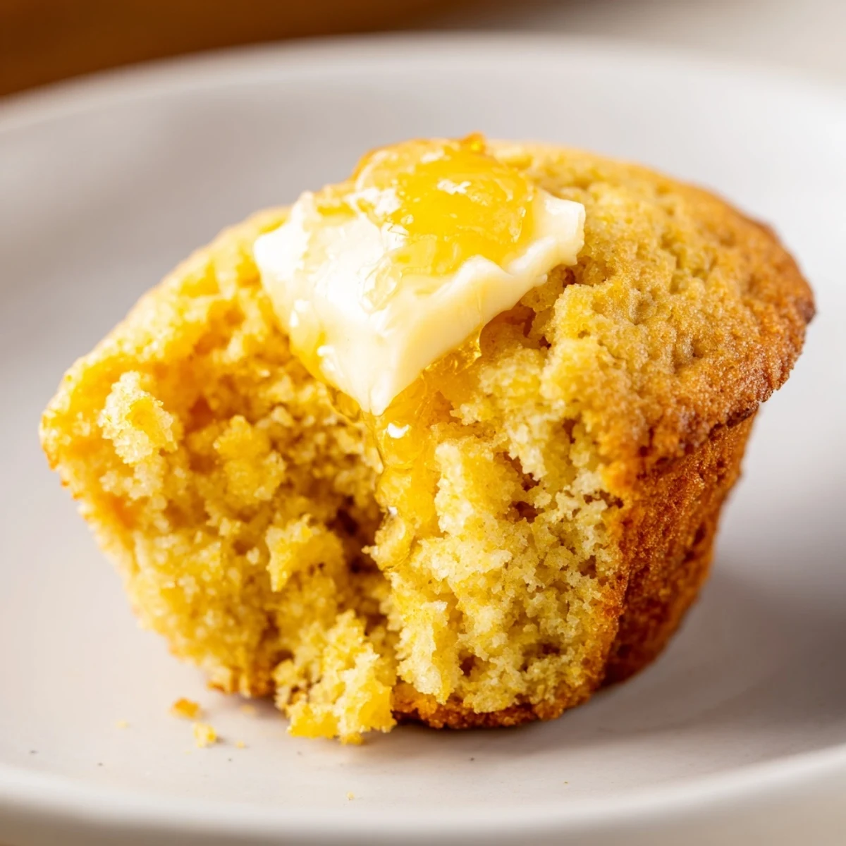 Warm, buttery Honey Butter Cornbread Muffins, ideal side for your favorite comfort food meal.