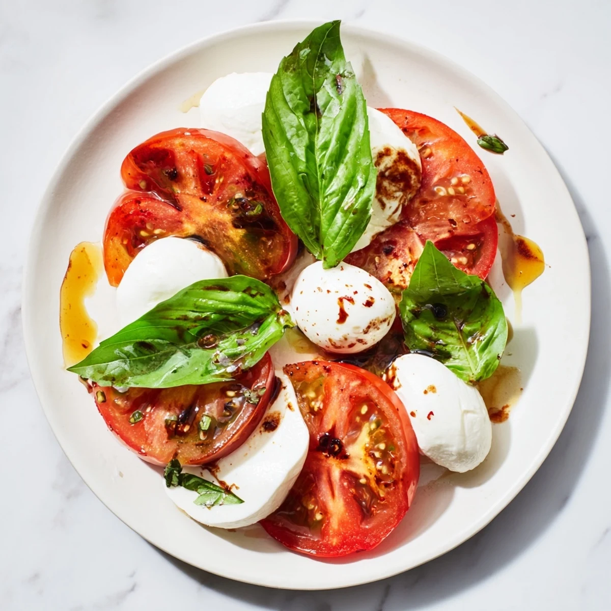 Fresh Caprese Salad Skewers: colorful bite-sized appetizers with juicy tomatoes, creamy mozzarella, and fresh basil ready to eat.