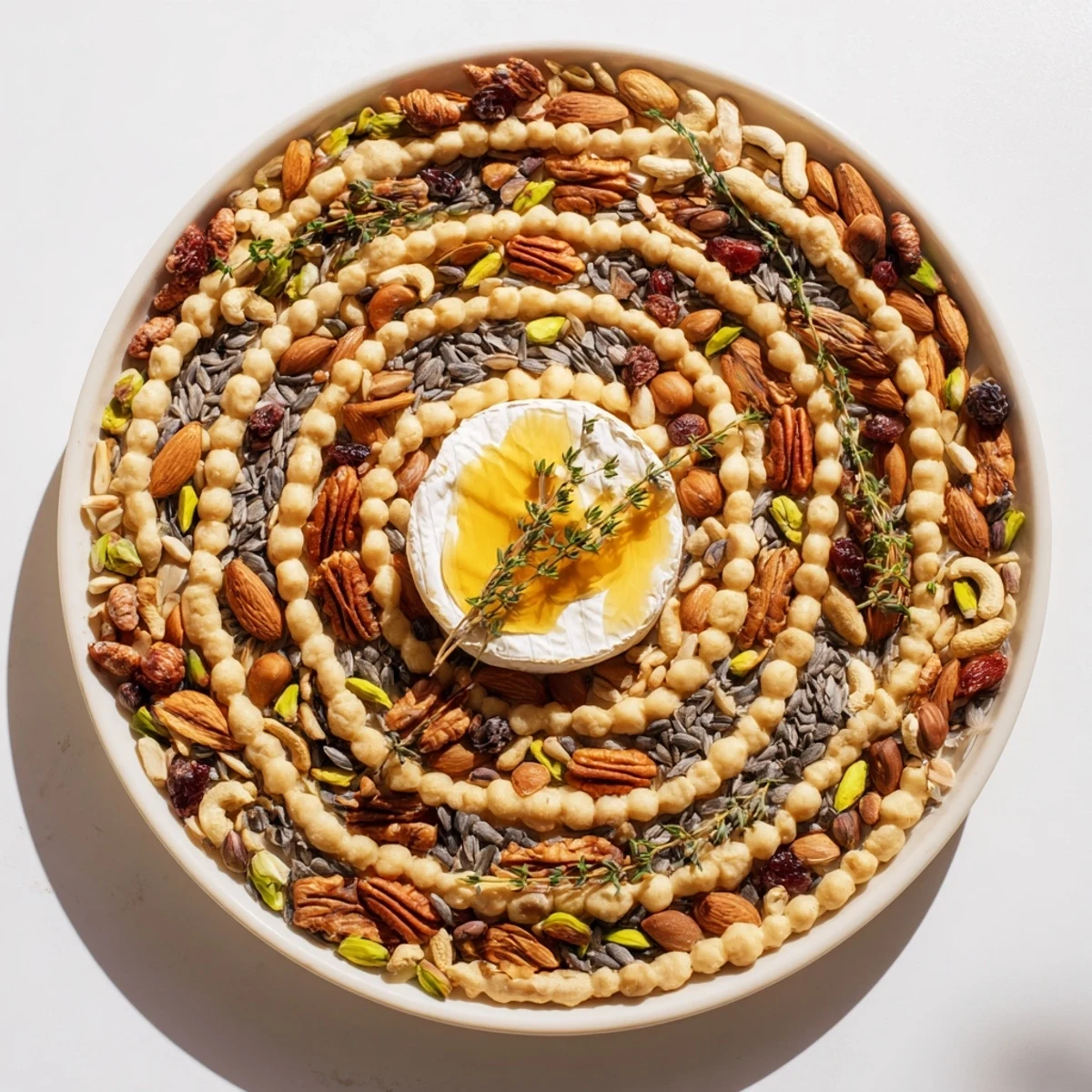 Whimsical nuts seeds cheese