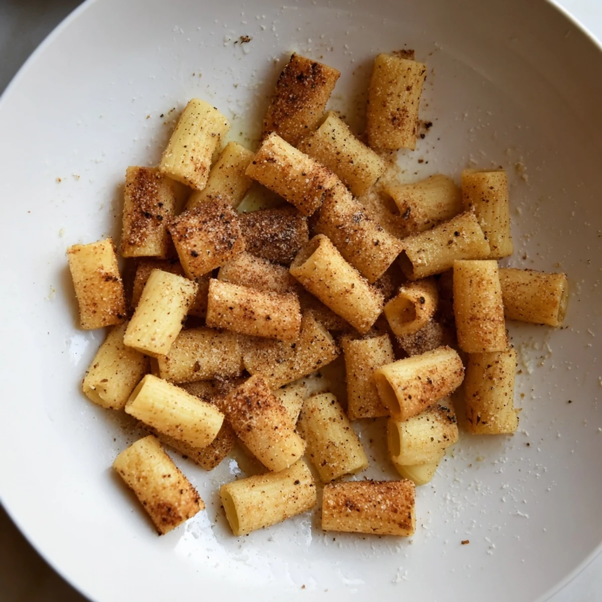 Golden and crispy air fryer pasta croutons, perfect as a crunchy salad topping, flavorful and homemade.