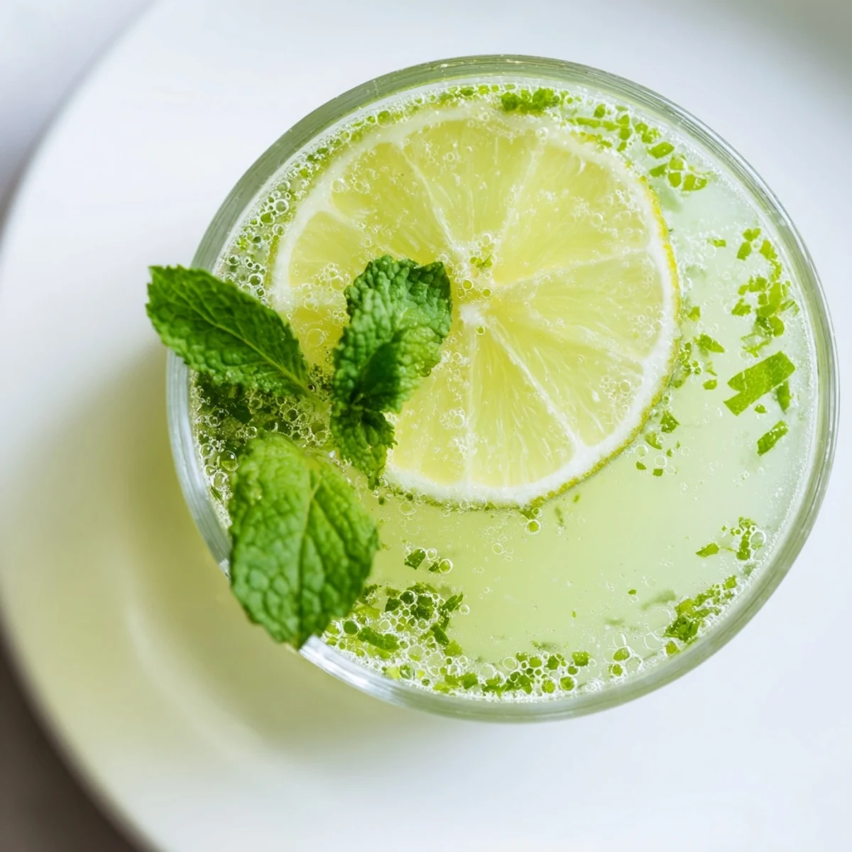 A vibrant pitcher of Mint Lime Agua Fresca, showcasing fresh mint and lime slices.