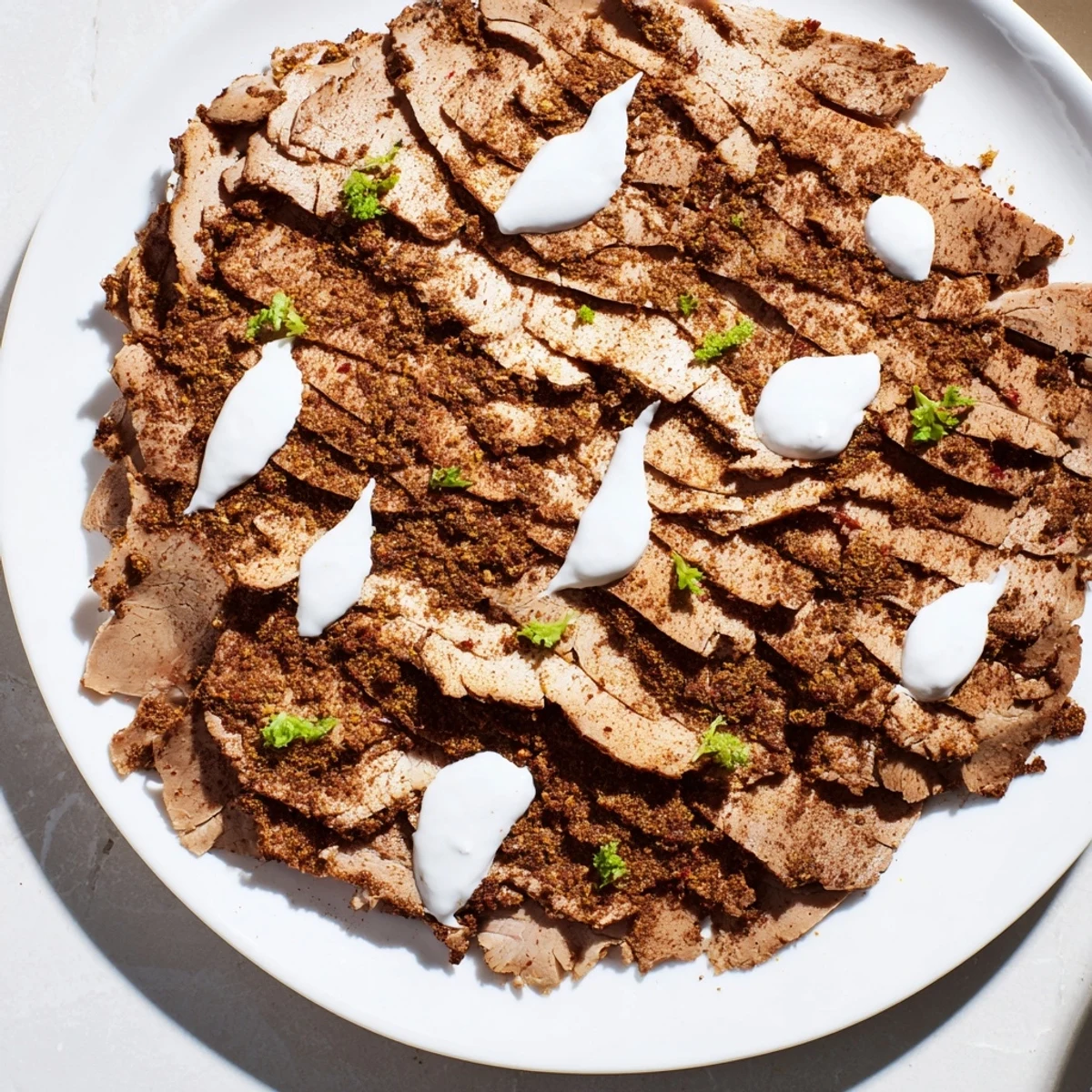 Golden-brown, slow-cooked Turkish Döner Meat, flavorful and spiced, perfect for a delicious homemade meal.