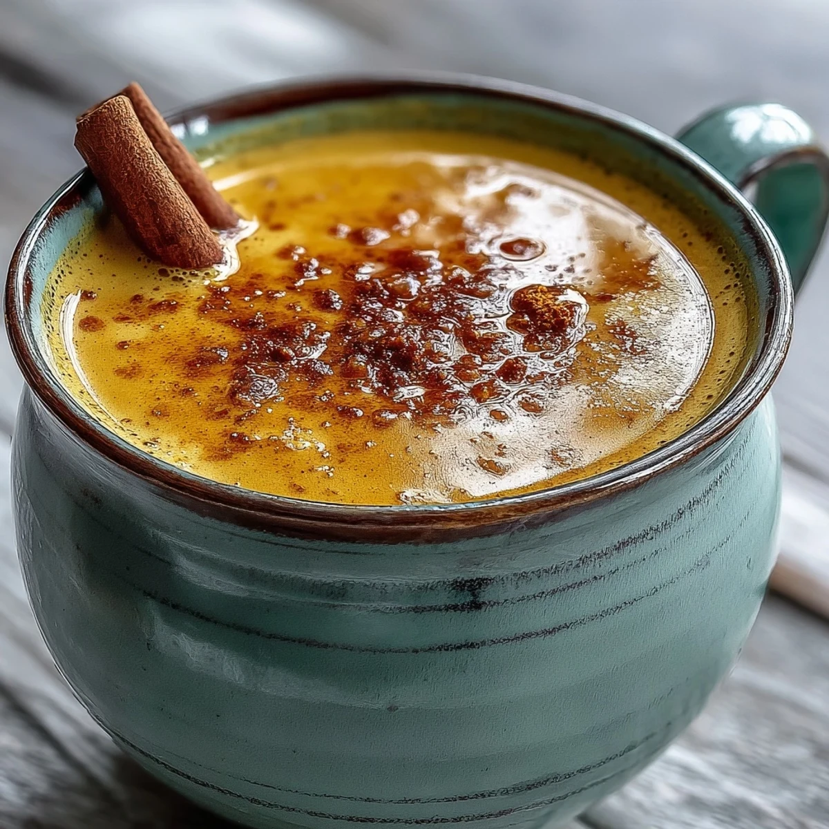 Creamy Turmeric and Ginger Golden Milk in a warm mug, perfect for a cozy bedtime ritual.