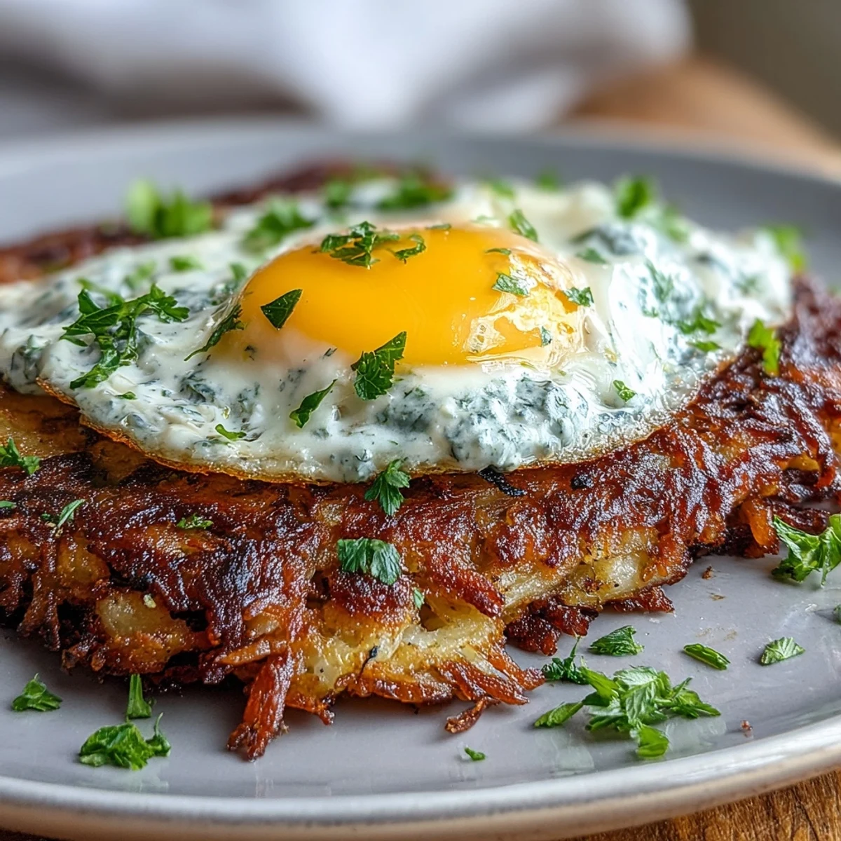 Celeriac Rösti with Harissa Yogurt