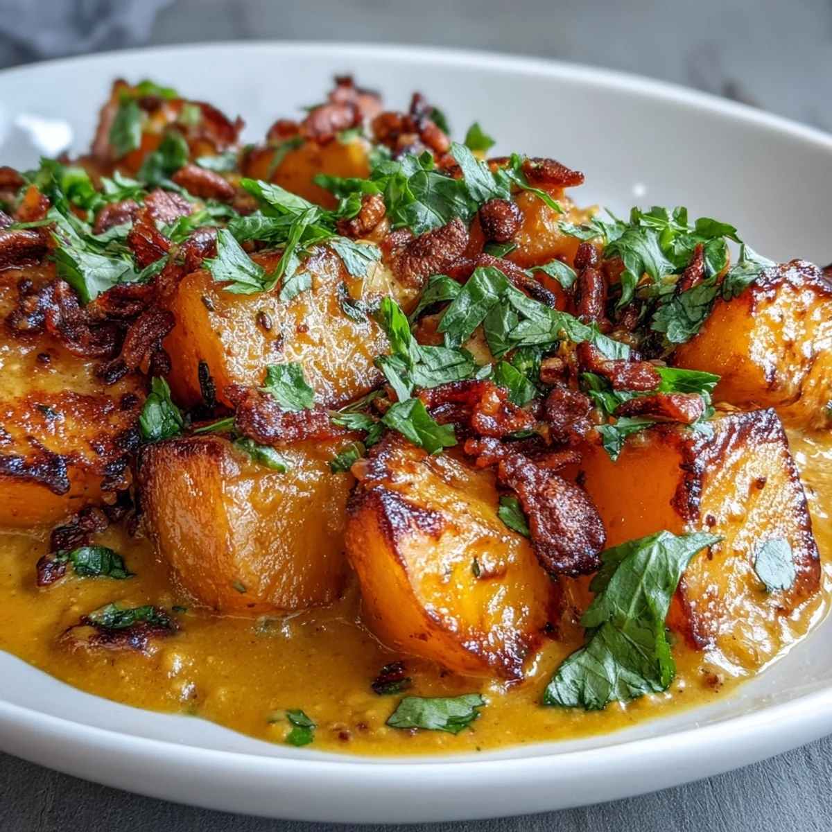 Earthy celeriac, sautéed onions, and vibrant spices create a hearty vegetarian Curried Celeriac main dish.