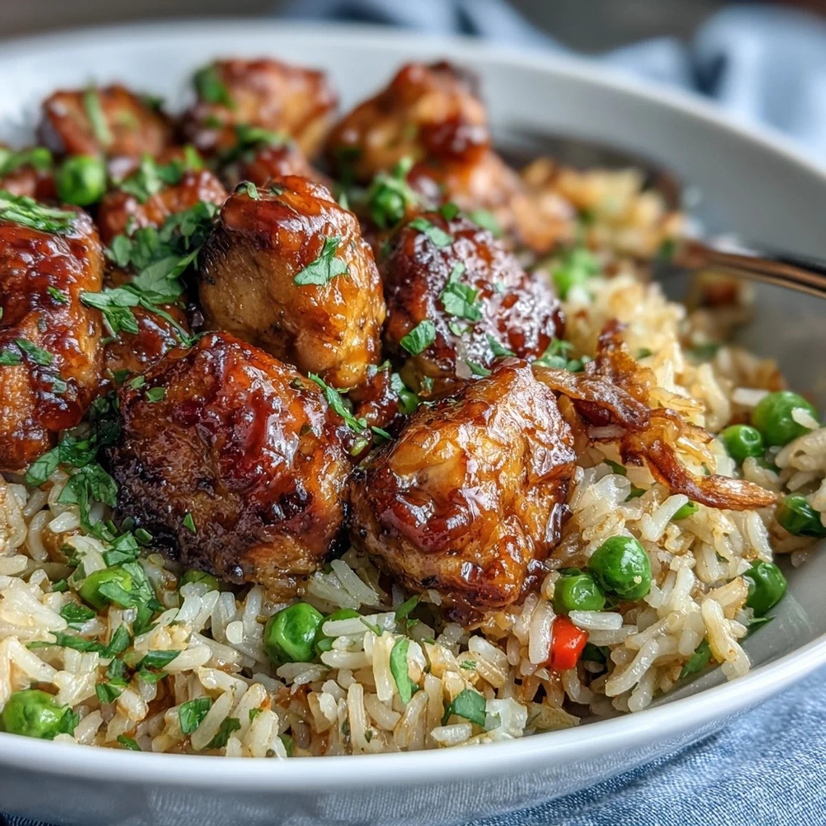 One-Pan Bold Honey BBQ Chicken Rice steams with tender chicken and vibrant bell peppers in a glossy, sweet-and-smoky sauce.