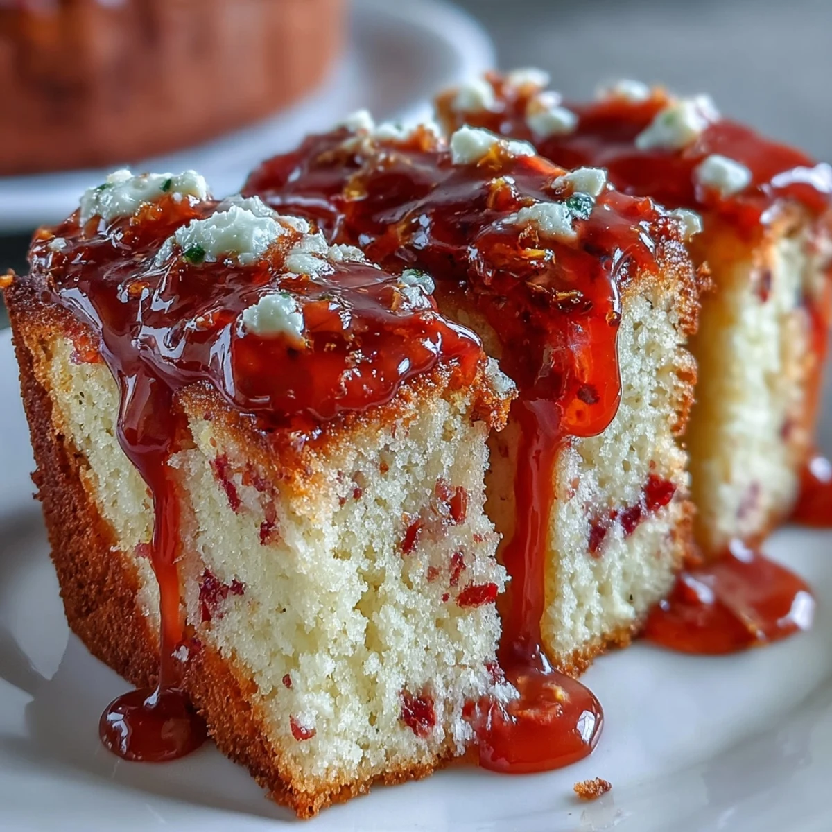 Overhead view of a whole Heavenly Blood Orange Yogurt Cake in a loaf pan, its glossy icing glistening against a rustic backdrop.