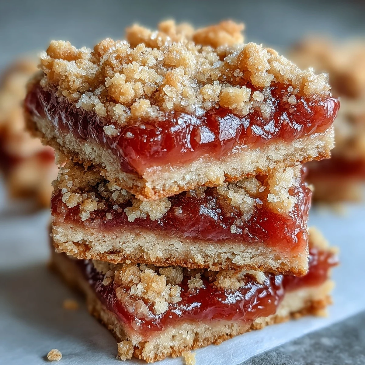 Golden-baked Guava Jam Bars with a crumbly streusel topping are served warm from the oven.