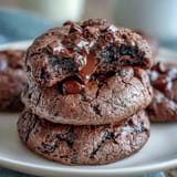 Warm, fudgy brownie mix cookies with glossy crinkled tops, perfect for quick chocolate desserts.  