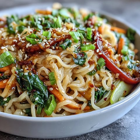 Vibrant Shirataki Noodle Bowl tossed with crisp vegetables and a fragrant ginger sauce, served in a ceramic bowl ready to eat.