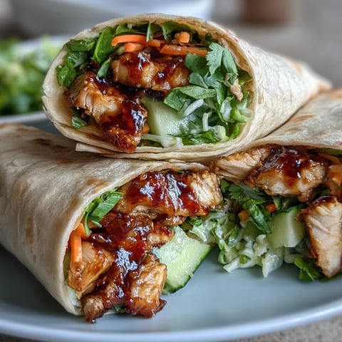 Golden-brown Sweet Chili Chicken Wraps stuffed with crunchy carrots, cucumbers, and fresh lettuce on a wooden board.