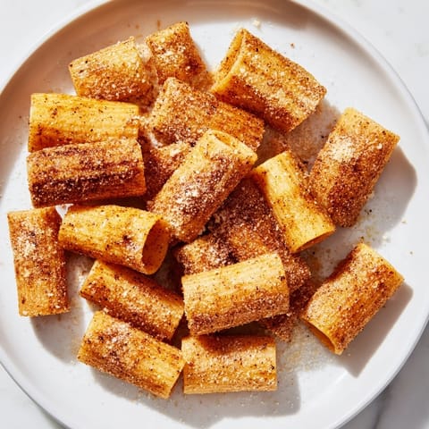 Picture perfectly browned air fryer pasta croutons, seasoned with herbs, ready for soup or snacking.
