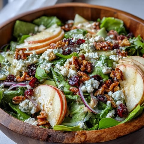 Healthy Mixed Greens and Apple Bowl with crisp apple slices and dried cranberries, tossed in homemade vinaigrette for a refreshing lunch.
