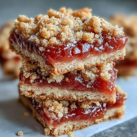 Golden-baked Guava Jam Bars with a crumbly streusel topping are served warm from the oven.