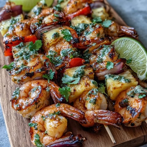 Grilled Shrimp and Pineapple Skewers