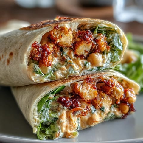 Vegan Buffalo Chickpea Wraps