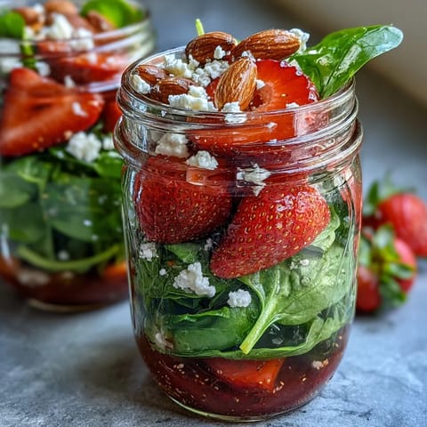 Strawberry Spinach Mason Salad