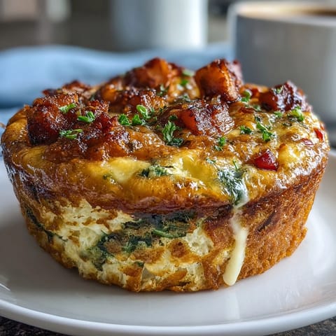Savory egg muffins loaded with lean ham, diced bell pepper, spinach, and cheddar—perfect for meal prep or quick snacks.
