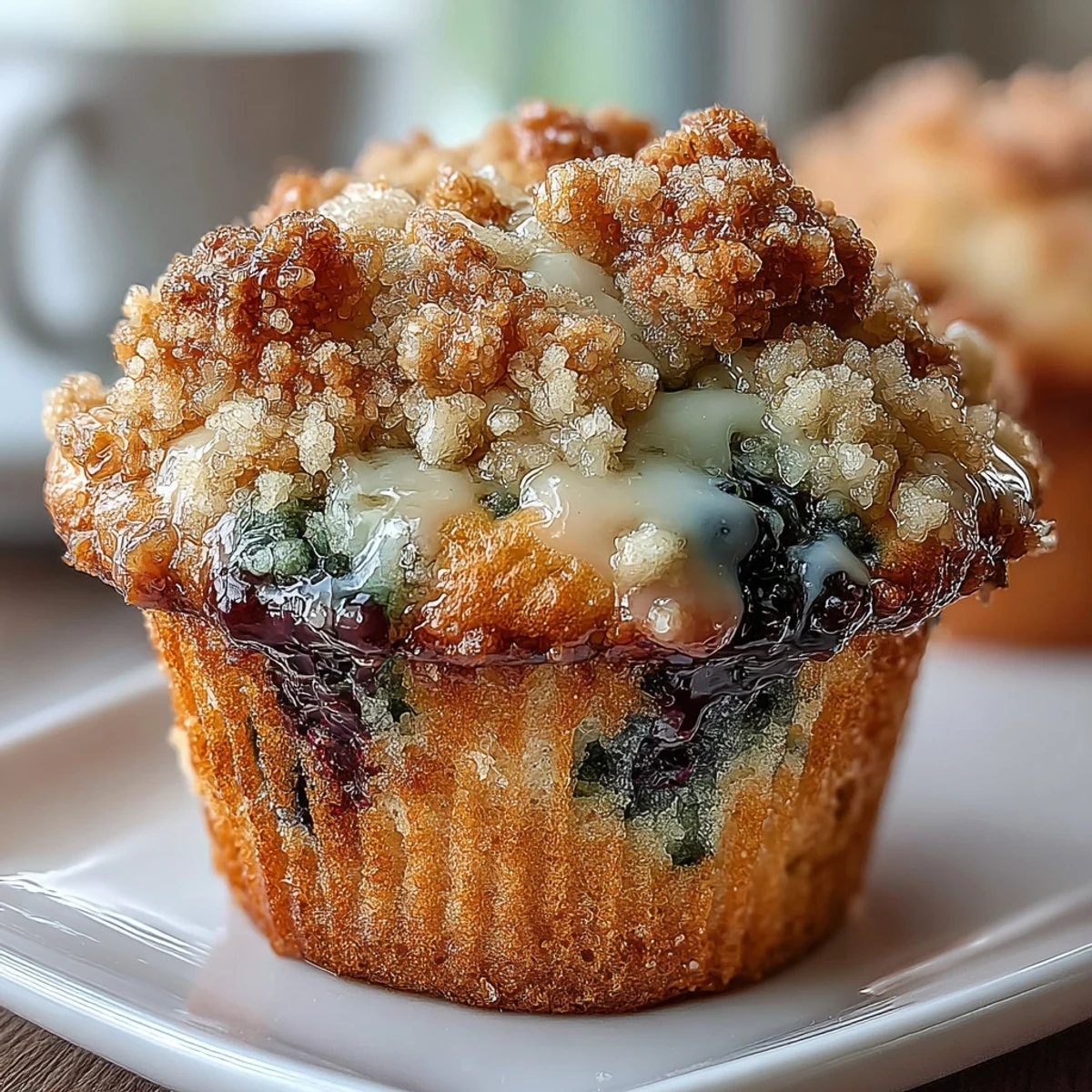 Lemon Blueberry Sourdough Muffins