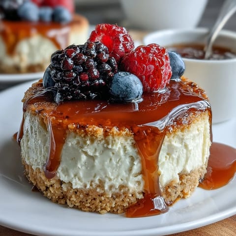 Creamy cottage cheese cheesecake cups with a crunchy almond base, topped with fresh berries for a protein-packed dessert.
