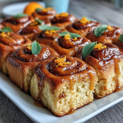 Fluffy overnight orange rolls with fresh orange zest, glazed and ready for a cozy breakfast.