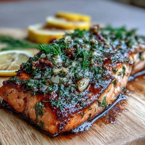 Cedar Plank Salmon with Garlic Dill grilled to perfection on smoky cedar, infused with fresh herbs and citrus for a summer-ready main dish.  