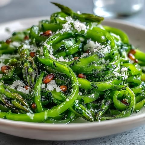 Shaved asparagus ribbons with lemon and Parmesan in a bright Mediterranean salad. Fresh, crisp, and perfect for spring entertaining.