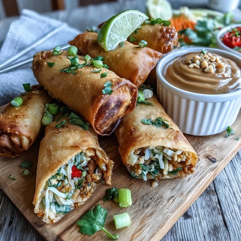 Crispy Spring Rolls With Peanut Sauce