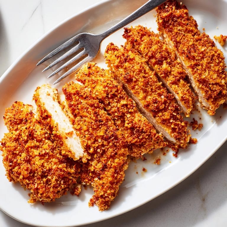 Oven-baked Crispy Chicken Tenders with crunchy panko breading, served fresh for an easy American meal.