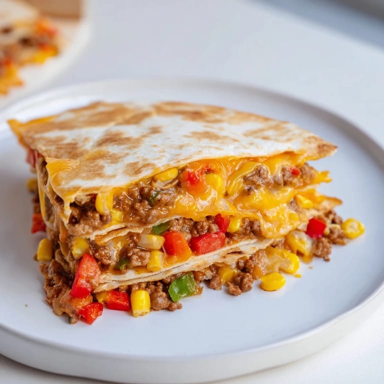 Look at these sheet pan quesadillas! Crispy tortillas filled with savory meat, veggies, and melted cheese.