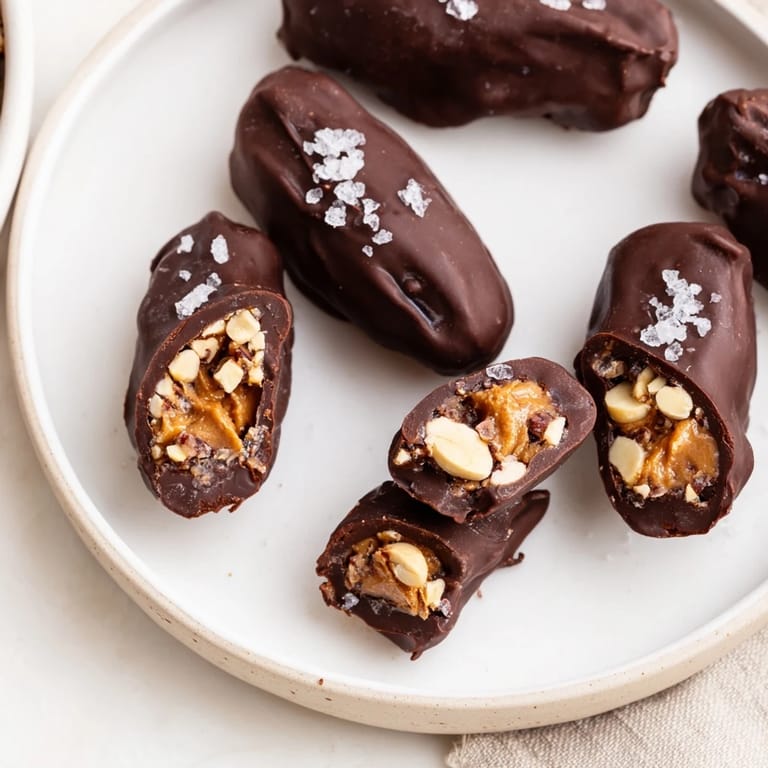 Plump dates transformed into delicious Chocolate Date Snickers, a homemade sweet treat with a crunch.