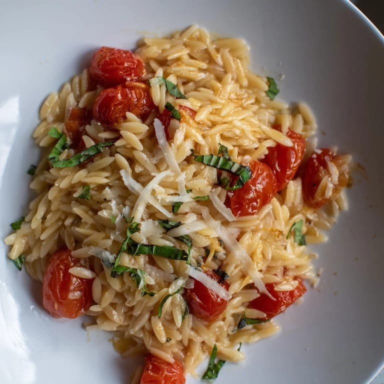Tender orzo coated in a rich sauce, perfectly exemplifies this delicious and easy Orzo Tomato Parmesan.