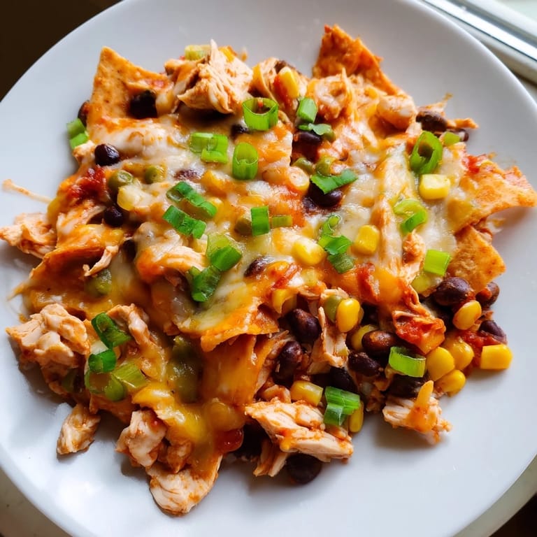 Fragrant Chicken Enchilada Skillet, a one-pan meal, featuring savory chicken and gooey melted cheese.