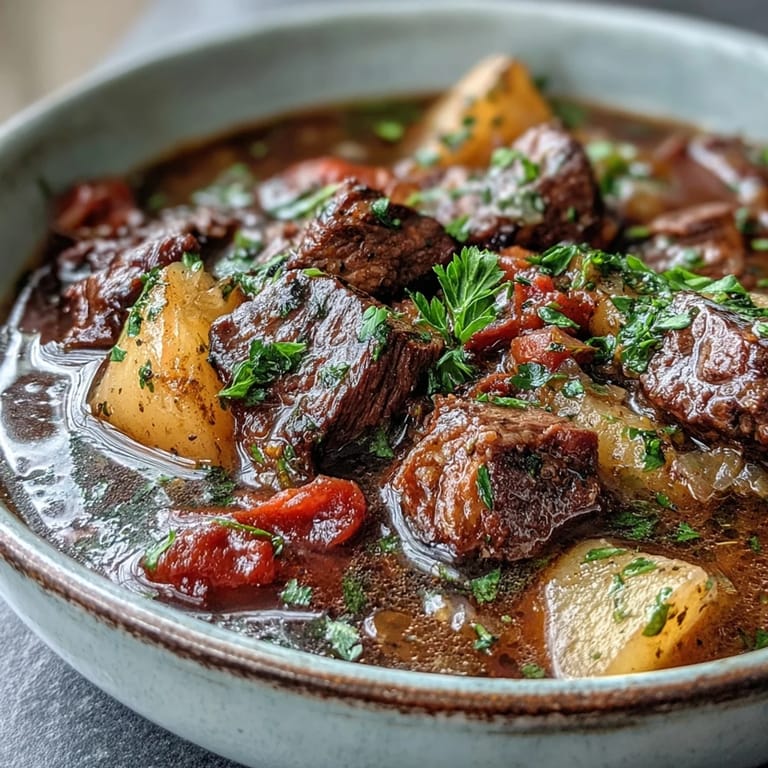 Steaming bowl of Beef and Vegetable Soup with vibrant carrots, potatoes, and green beans, ready to enjoy.