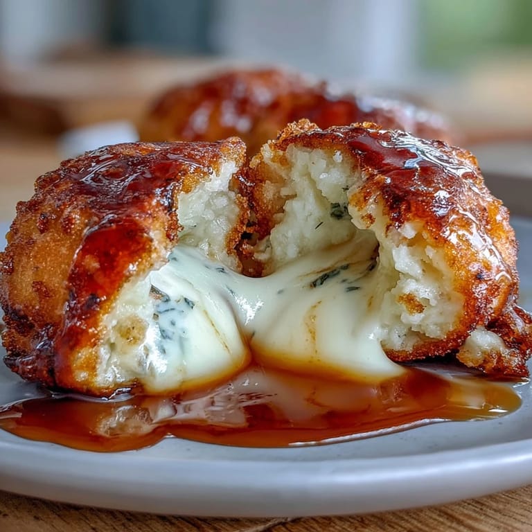 A close-up view of Chīzu Imomochi garnished with sesame seeds, revealing a cross-section of the soft, stretchy cheese center.