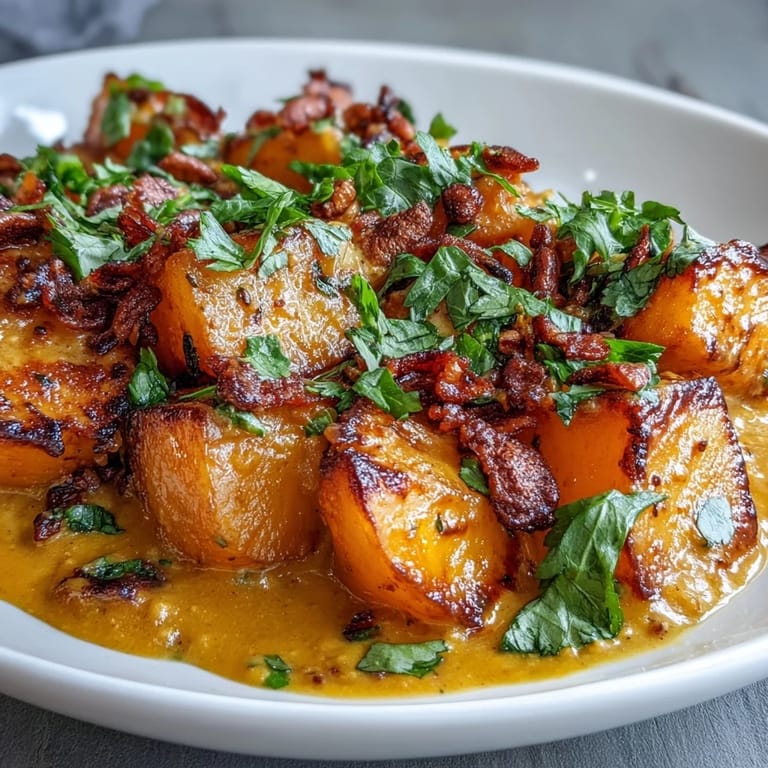 Earthy celeriac, sautéed onions, and vibrant spices create a hearty vegetarian Curried Celeriac main dish.