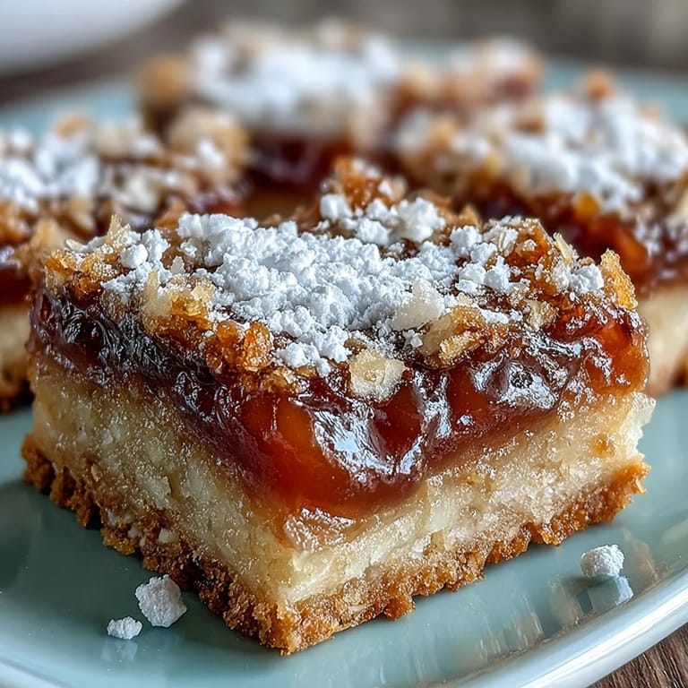 These dessert squares feature a buttery Earl Grey crust with sweet guava and tart lemon layers, perfect for an afternoon tea party.
