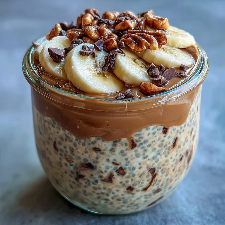Chocolate chia pudding topped with chopped peanuts and dark chocolate chips for a satisfying snack.