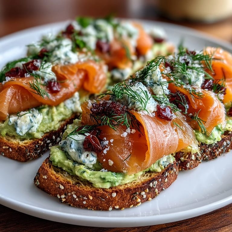 Fluffy keto bread topped with creamy avocado, smoked salmon, and everything bagel seasoning for a low-carb brunch.