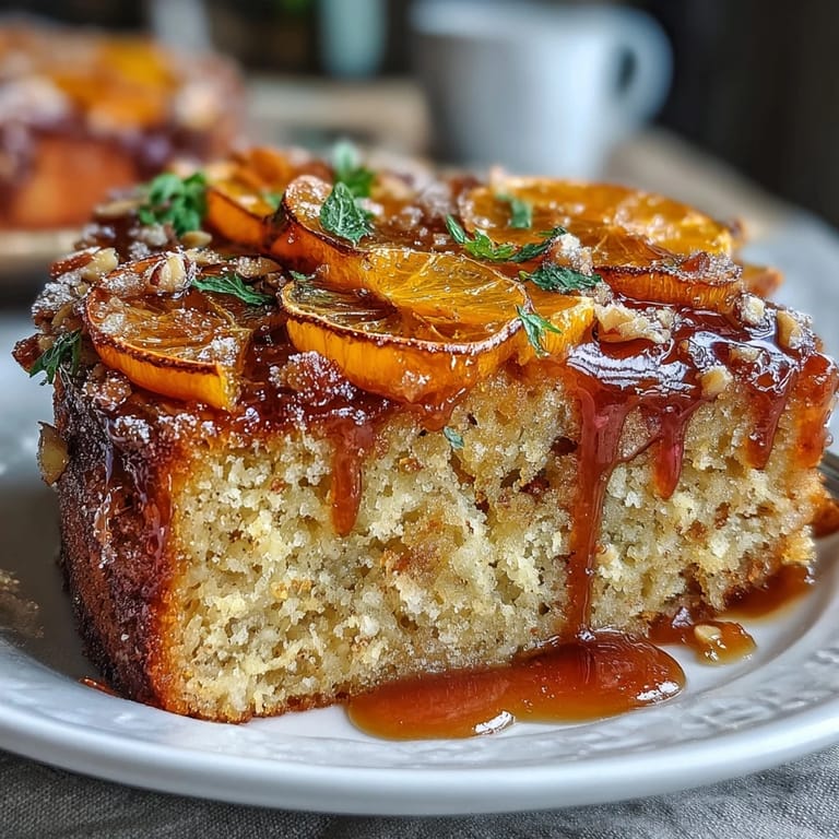 Fragrant Mediterranean almond cake topped with glossy candied orange slices, baked to golden perfection and ideal for special occasions.
