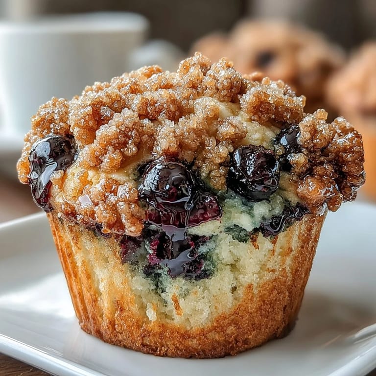 Tangy lemon and sweet blueberries baked into soft sourdough muffins, finished with a buttery crumb topping for irresistible texture and flavor.