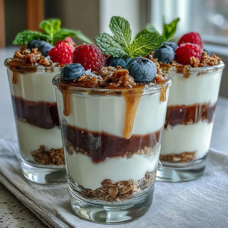 Build-your-own yogurt parfait bar with fresh berries, granola, and sweet toppings, perfect for a festive Mothers Day brunch centerpiece.
