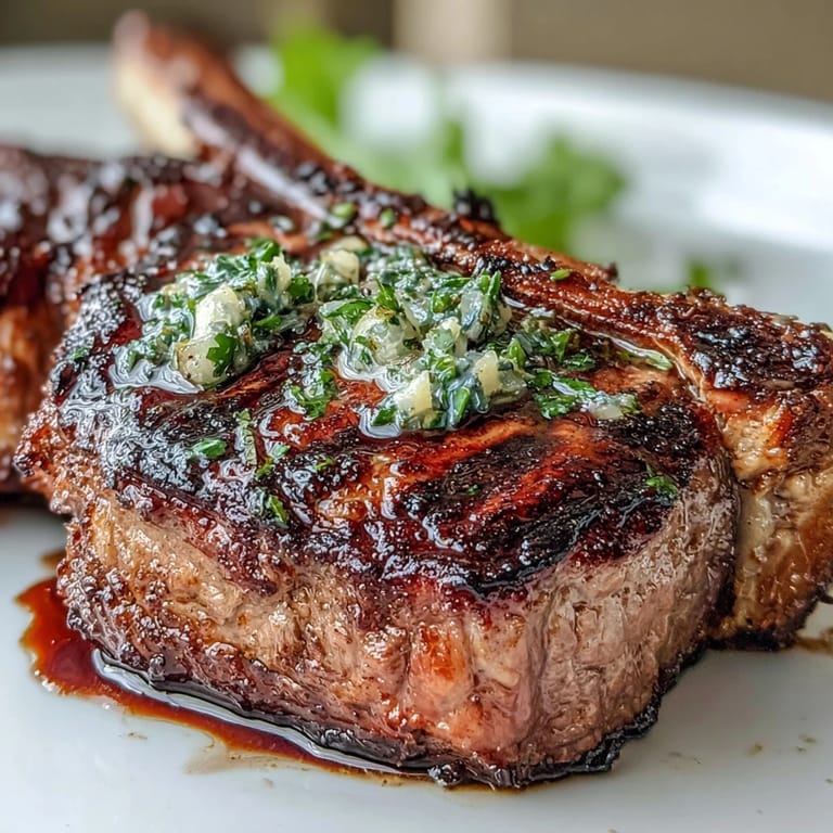 Pan-seared lamb chops topped with zesty gremolata, offering fresh herbal notes and a crisp citrus finish.  