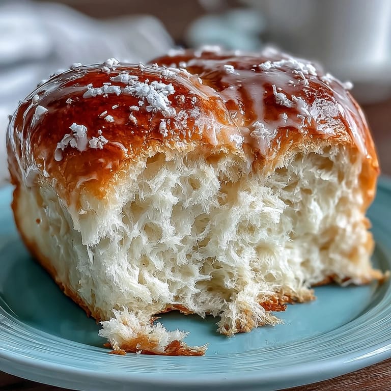 Close-up of freshly baked Japanese milk bread with tender crumb and delicate sweetness.