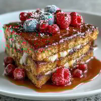 Fluffy pancake casserole baked with fresh berries and creamy custard, a delightful Mothers Day brunch centerpiece.  