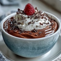 Silky cottage cheese chocolate mousse, a decadent, high-protein dessert ready in minutes.